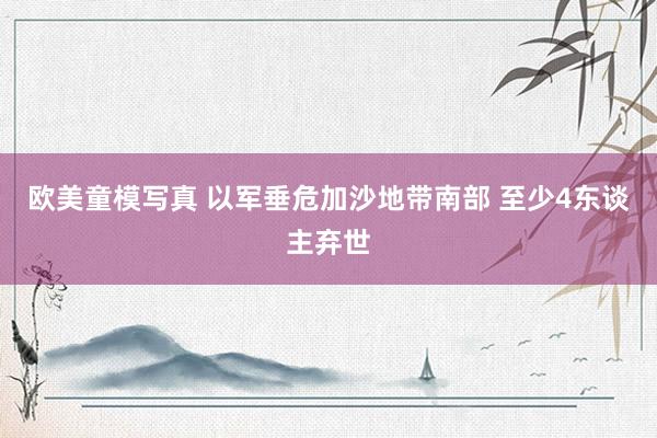 欧美童模写真 以军垂危加沙地带南部 至少4东谈主弃世